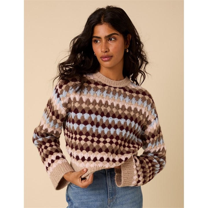 Nobodys  Women's  Texture Stripe Jumper in Size 16, Sports Direct
