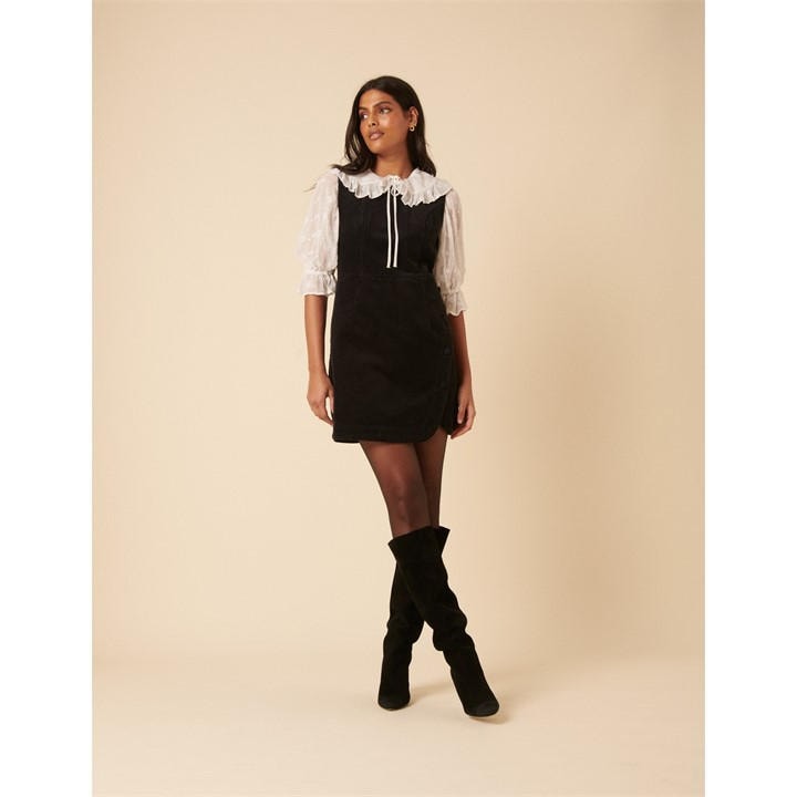 Nobodys  Women's Black Birch Pinafore Mini Dress in Size 18, Sports Direct