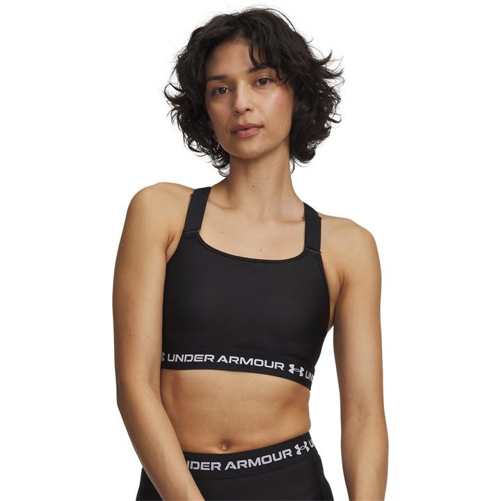 Under Armour Women's Black Heatgear® Crossback High Impact Sports Bra in Size 8, Sports Direct