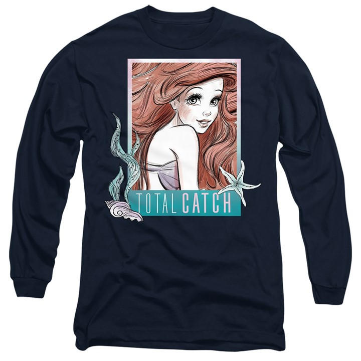Disney Men' Blue The Little Mermaid Ariel Total Catch Long Sleeve T in Size S, Sports Direct