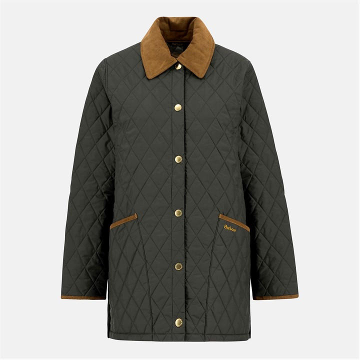 Barbour Women's Green Modern Liddesdale Quilted Jacket in Size 14, Sports Direct