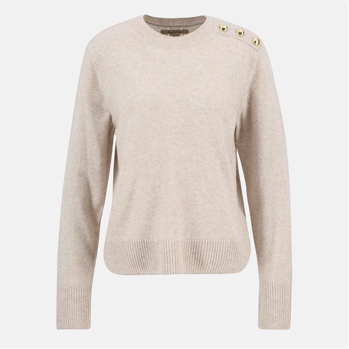 Barbour Women's Beige Eleanor Crew Neck Jumper in Size 14, Sports Direct