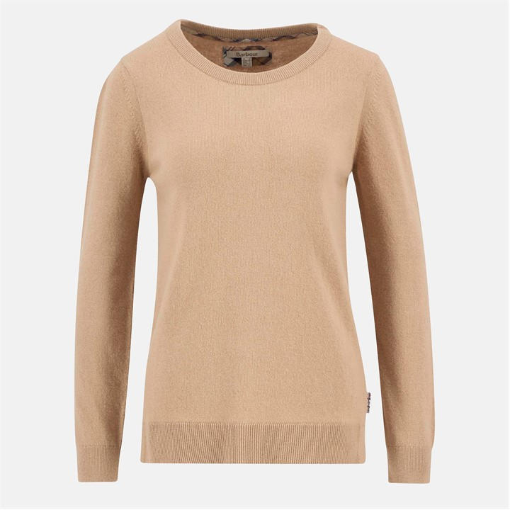 Barbour Women's Beige Pendle Crew Neck Jumper in Size 14, Sports Direct