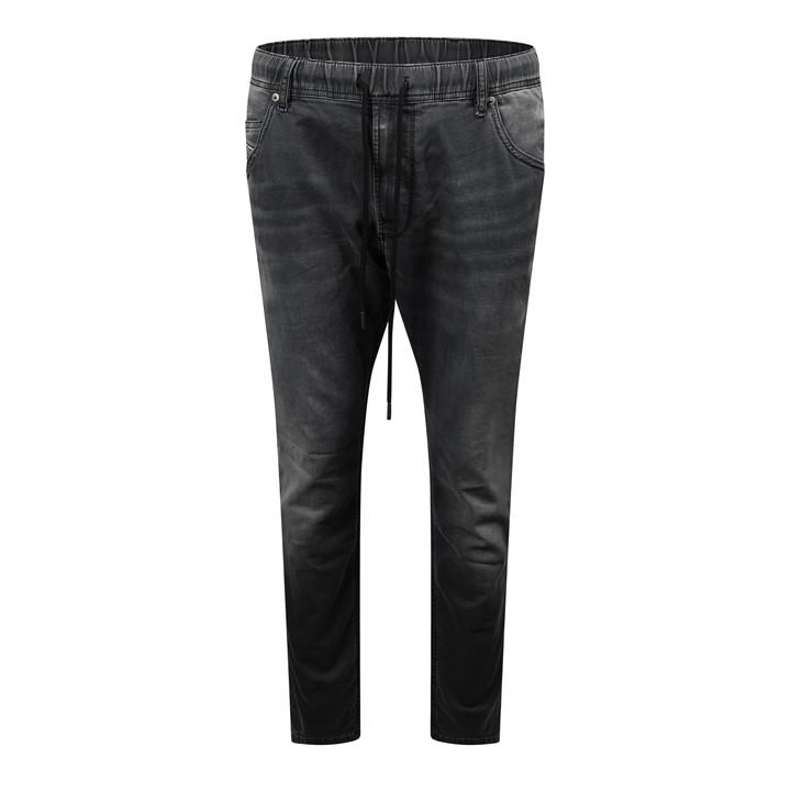 Diesel Men's Black Krooley-Ne Sweat Tapered Jeans in Size 38 R, Sports Direct