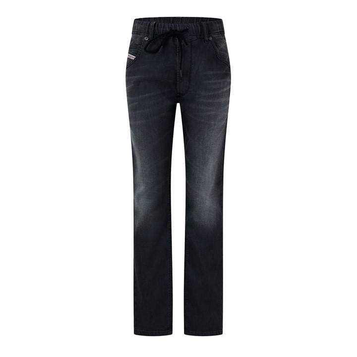 Diesel Men's Black Krooley-Ne Sweat Tapered Jeans in Size 34 R, Sports Direct