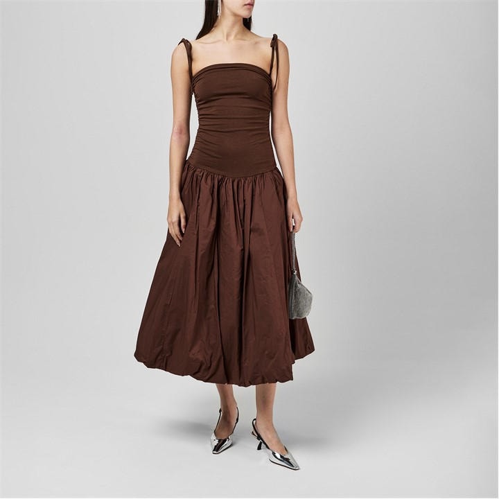 Amylynn Women's Brown Amy Lynn Alexa Shoulder Tie Ultra Mini Peplum Dress in Size 12, Sports Direct