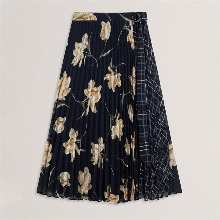 Ted Baker Women's Blue Print Midi Skirt in Size 10, Sports Direct