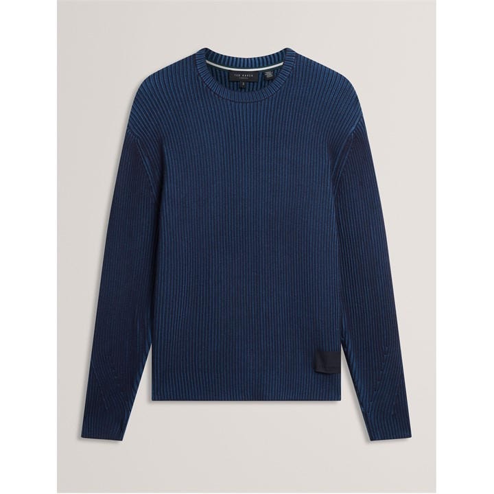 Ted Baker Men's Blue Textured Crew Neck Jumper in Size L, Sports Direct