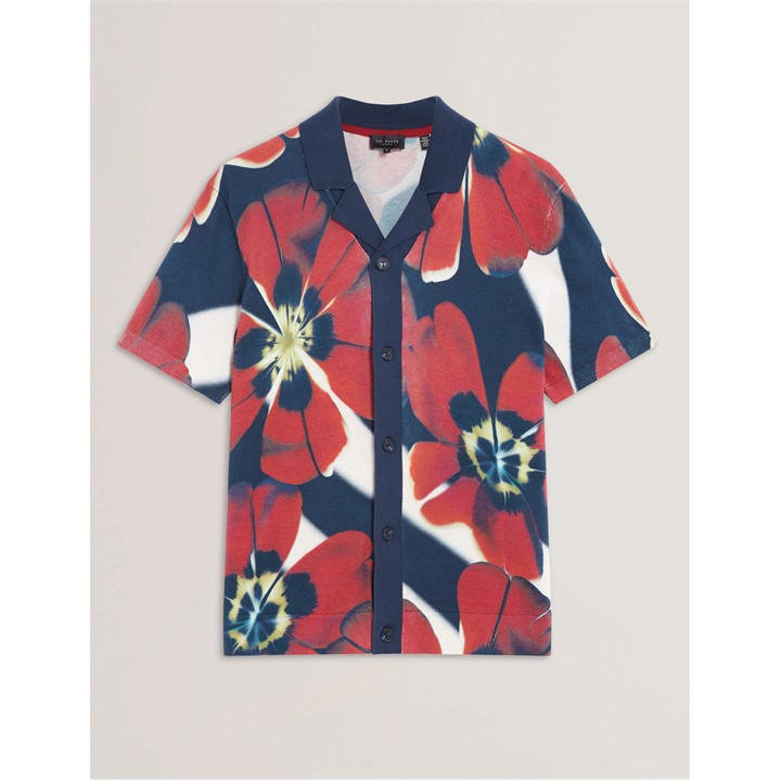 Ted Baker Men's  Short Sleeve Floral Knitted Top in Size XL, Sports Direct