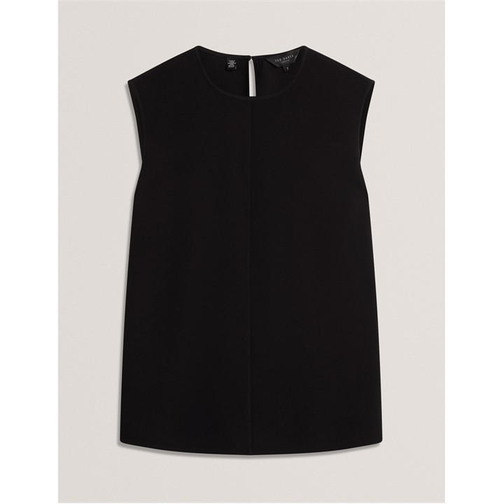 Ted Baker Women's Black Jewel Neck Sleeveless Shell Blouse - 12 (M) - Image 3