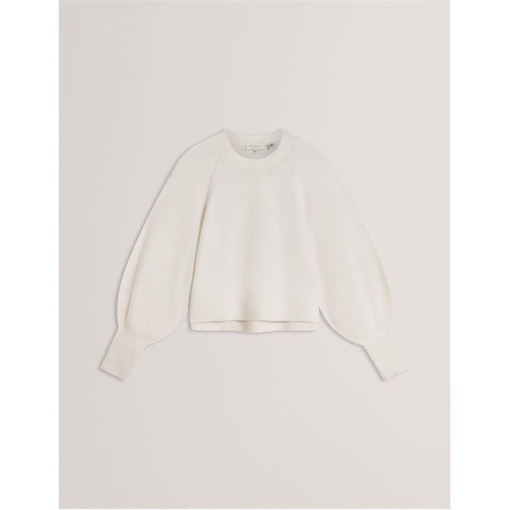 Ted Baker Women's Cream Crew Neck Jumper in Size 10, Sports Direct