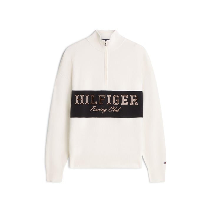 Tommy Hilfiger Men's Cream Tommy Modern Ath1/4Z Sn61 in Size L, Sports Direct