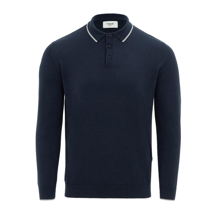 Firetrap Men' Blue Long Sleeve Polo Jumper in Size S, Sports Direct