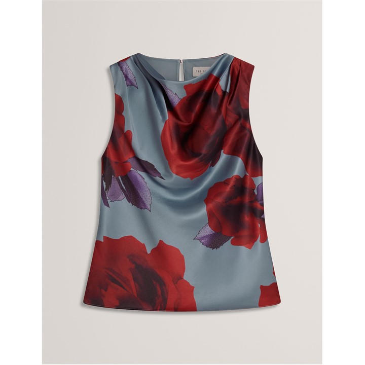 Ted Baker Women's Print Sleeveless Shirt - Lt-Blue - 10 (S) - Image 2