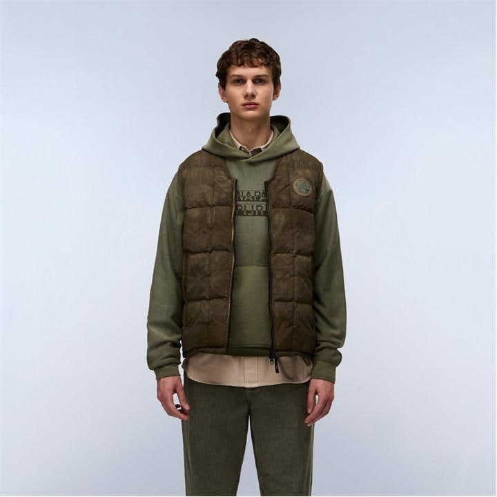 Napapijri Men' Green Vajolet Quilted Gilet in Size S, Sports Direct