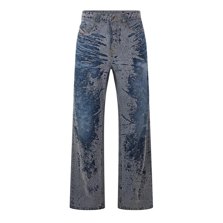 Diesel Men's Blue 2001 D-Macro Wide Leg Jeans in Size 29 R, Sports Direct