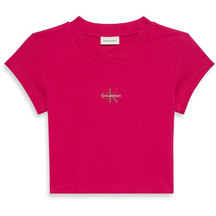 Calvin Klein Jeans Women's Pink Baby Tee in Size 10, Sports Direct
