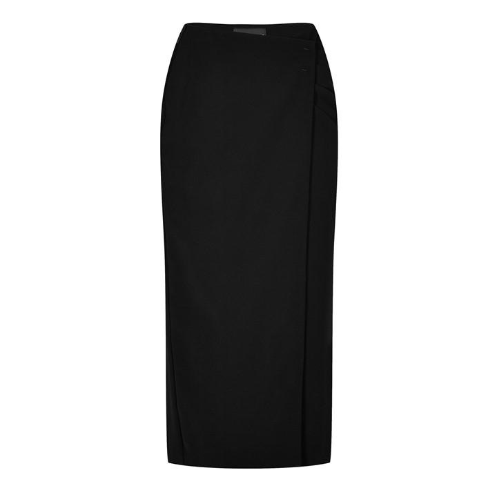 Emporio Armani Women's Black Midi Skirt in Size 8, Sports Direct