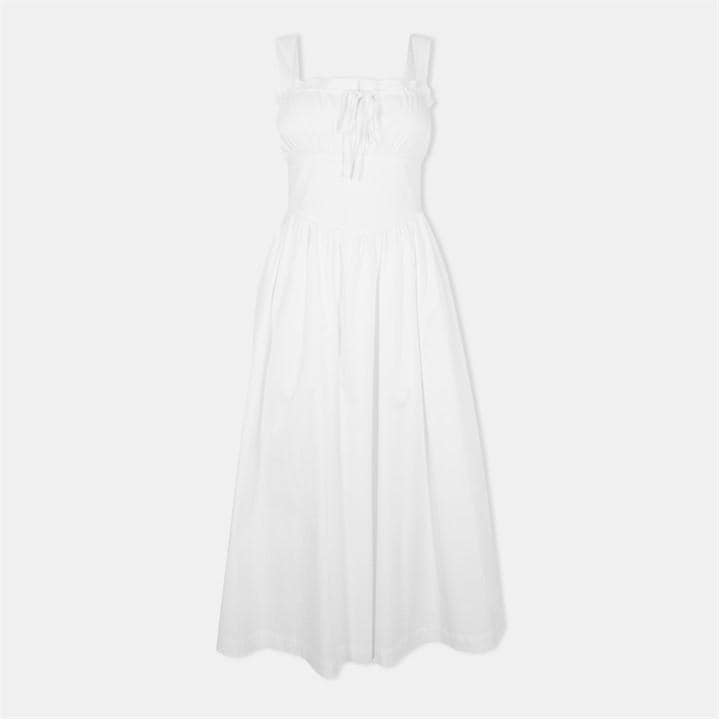 Jack Wills Women's White Midi Tea Dress in Size 14, Sports Direct