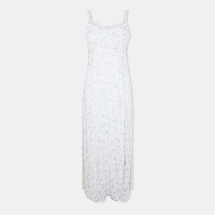 Jack Wills Women's White Jw Ruched Midi Slit Tea Dress in Size 14, Sports Direct