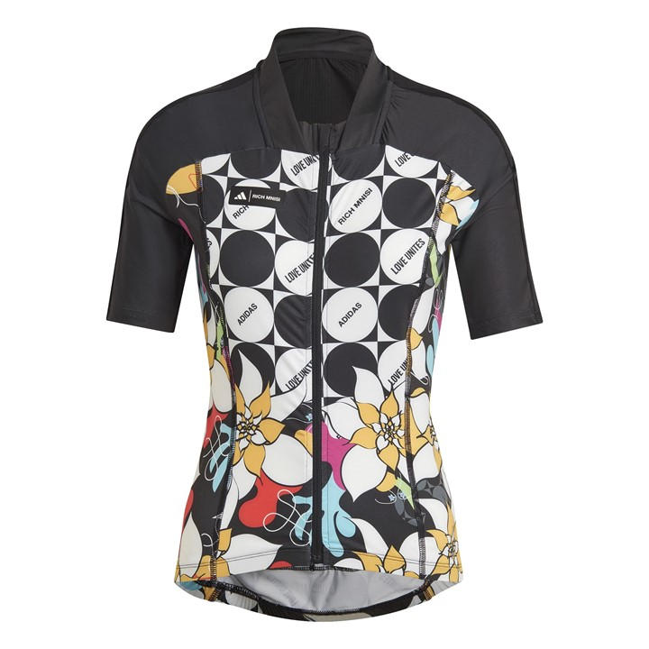 Adidas Women's Black Rich Mnisi X The Cycling Short Sleeve Shirt in Size 2XS, Sports Direct