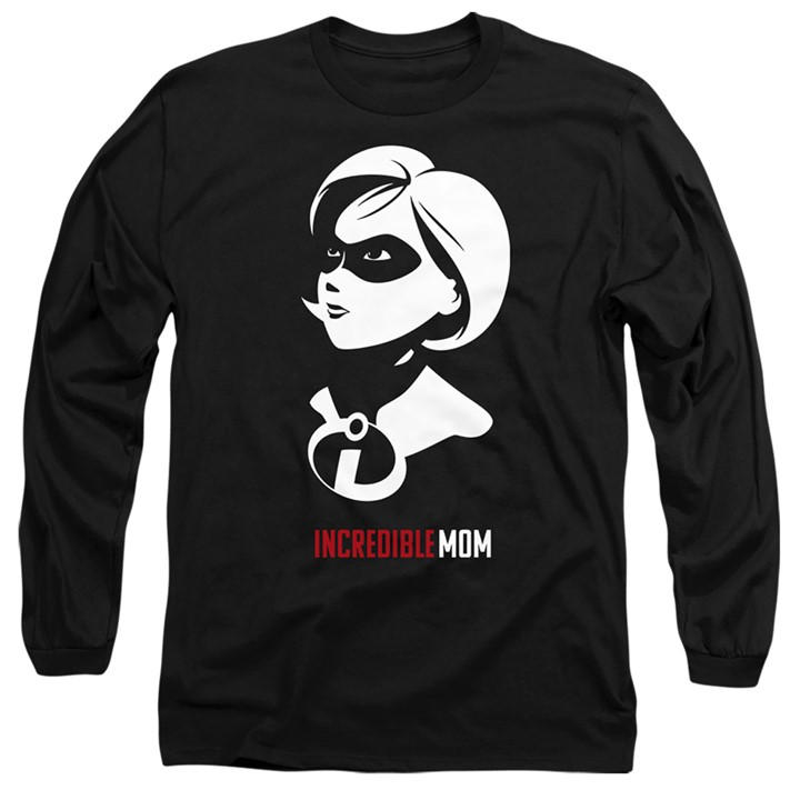 Disney Men' Black The Incredibles Incredible Mom Long Sleeve T-Shirt in Size S, Sports Direct