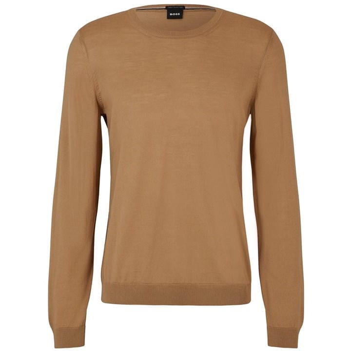 Boss Men's Beige Leno Knit Jumper, Soft Virgin Wool in Size 2XL, Sports Direct