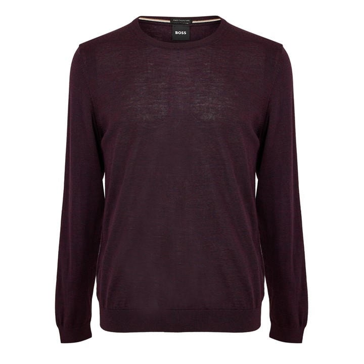 Boss Men's Red Leno Knit Jumper, Soft Virgin Wool in Size XL, Sports Direct