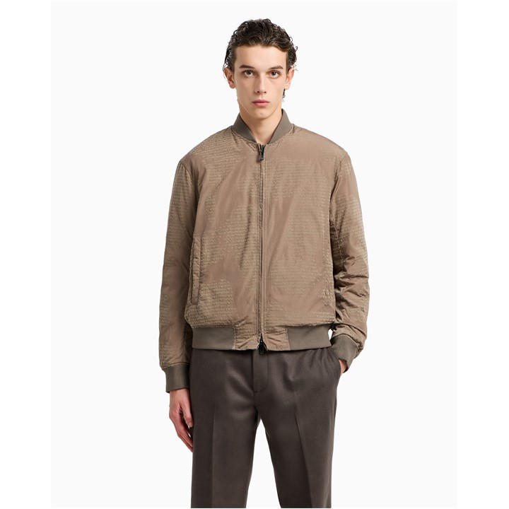 Emporio Armani Men's Beige Insulated Bomber Jacket in Size M, Sports Direct