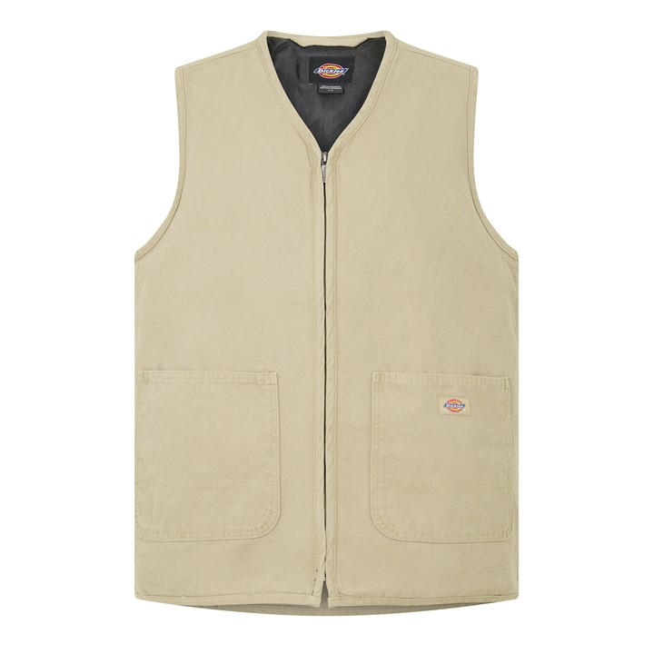 Dickies Men's Beige Gilet in Size L, Sports Direct