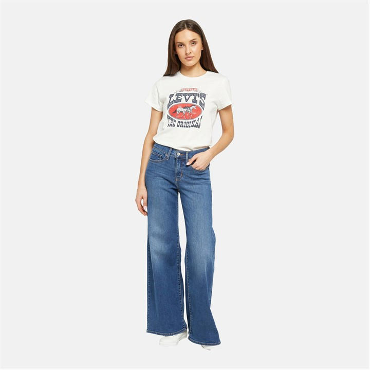 Levis Women's Blue Shaping Wide Leg Jeans in Size 30 R, Sports Direct