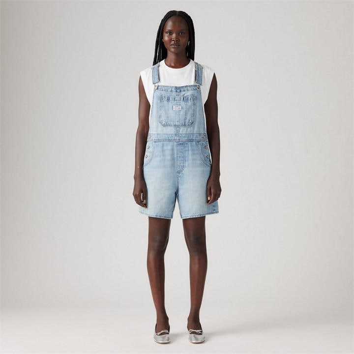 Levis Women's Blue Utility Summer Denim Shorts in Size 14, Sports Direct