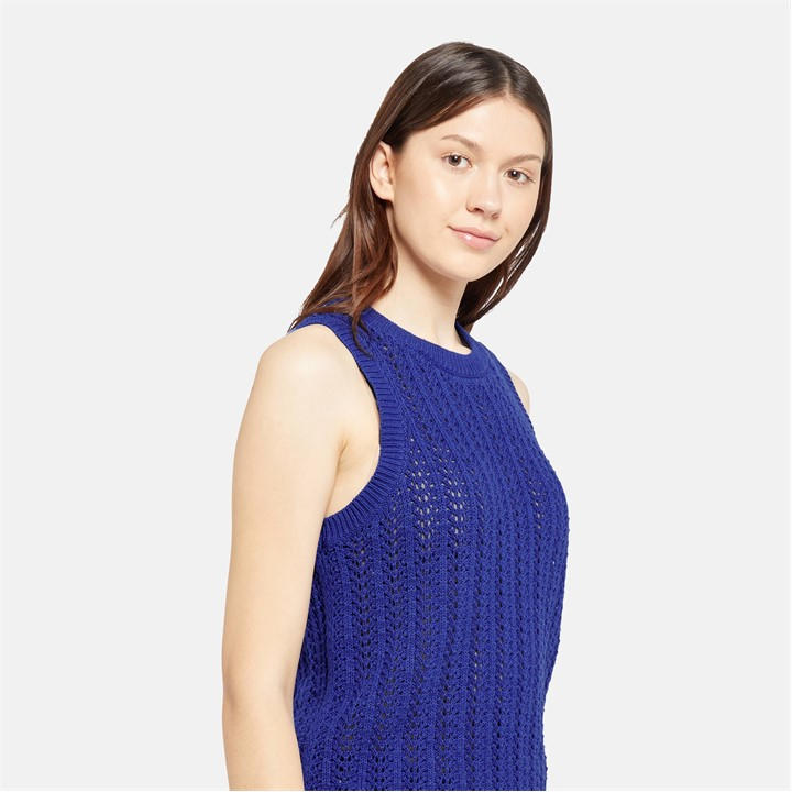 Levis Women's Blue Sunrise Crochet Crew Neck Jumper in Size 14, Sports Direct