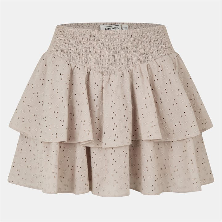 Jack Wills Women's Neutral Brodere Rara Skirt in Size 14, Sports Direct