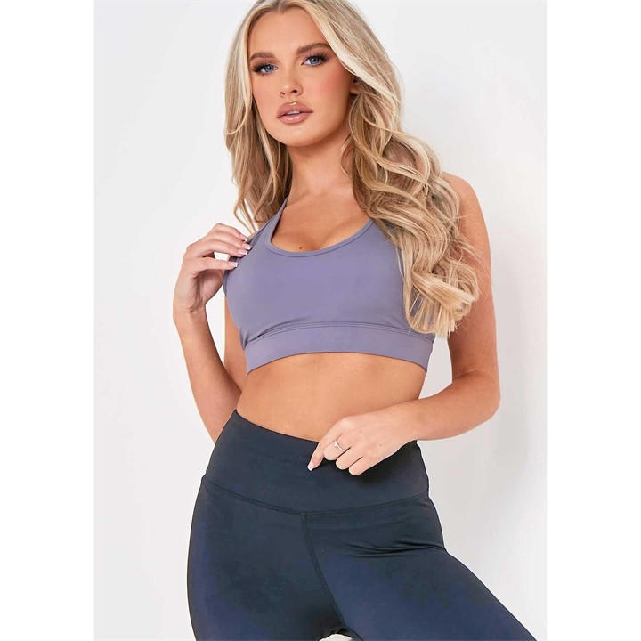 Missy Empire Women's Grey Mesh Panel Gym Crop Top in Size 6, Sports Direct