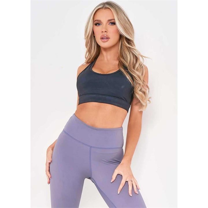 Missy Empire Women's Black Mesh Panel Gym Crop Top in Size 6, Sports Direct