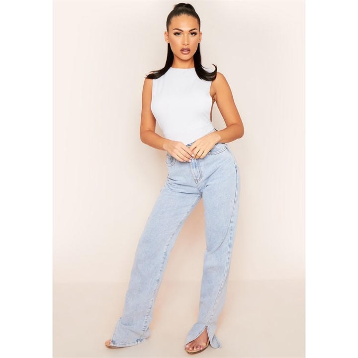 Missy Empire Women's Grey Ribbed Extreme Cut Out Bodysuit in Size 12, Sports Direct