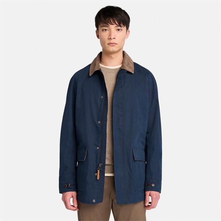Timberland Men's Blue Timb Cotton Structured Fit Barn Jacket in Size M, Sports Direct