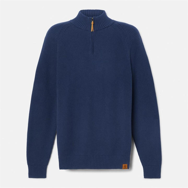 Timberland Men' Blue Ribbed Crew Neck Jumper in Size S, Sports Direct
