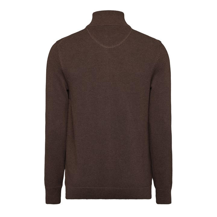 Gant Men's Brown Cotton Pique Zip Cardigan in Size L, Sports Direct