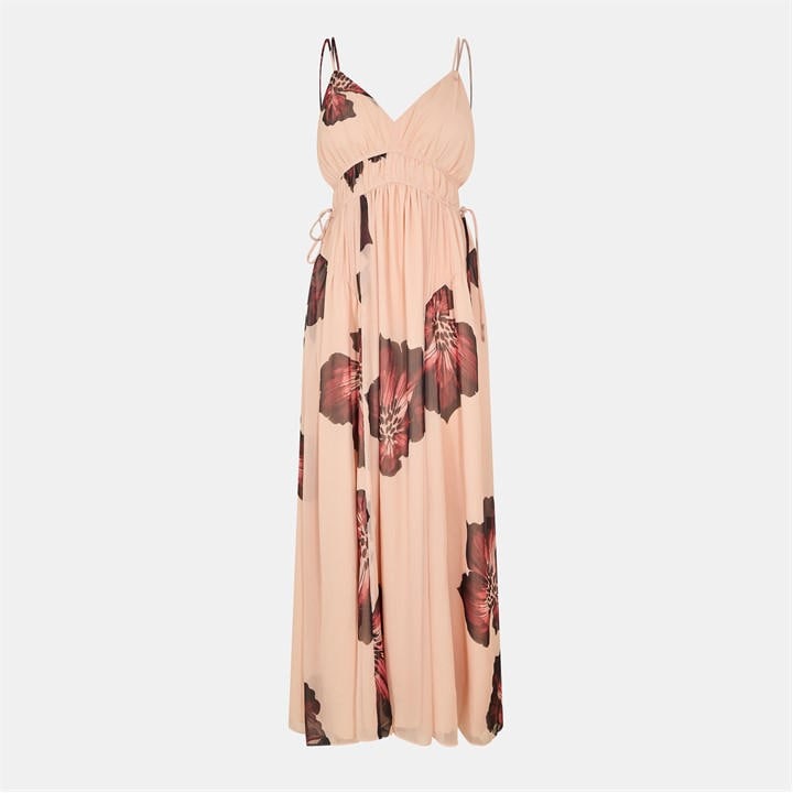French Connection Women's Pink Hallie Long Maxi Dress in Size 10, Sports Direct