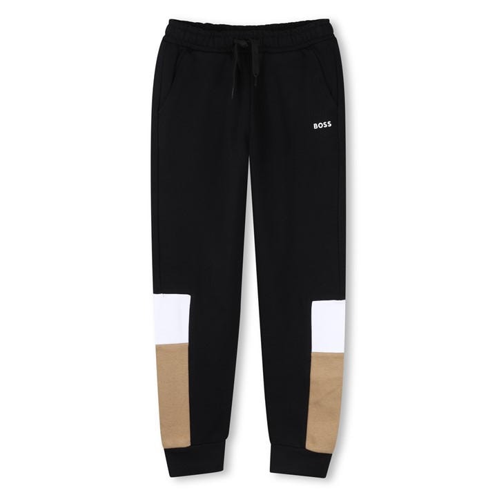 Boss Boys Black Kids' Closed Hem Fleece Joggers, Sports Direct