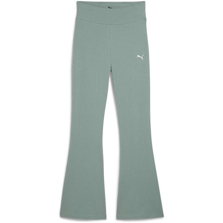 Puma Women's Green Ess High-Waist Flared Leggings Trousers in Size 16, Sports Direct