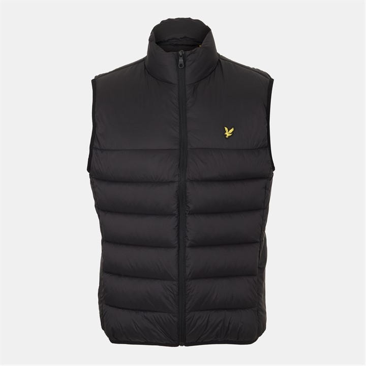 Lyle And Scott Men's Black Wadded Sleeveless Gilet in Size XL, Sports Direct