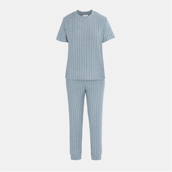 Miso Women's Grey Short Sleeve Pajamas Set in Size 10, Sports Direct
