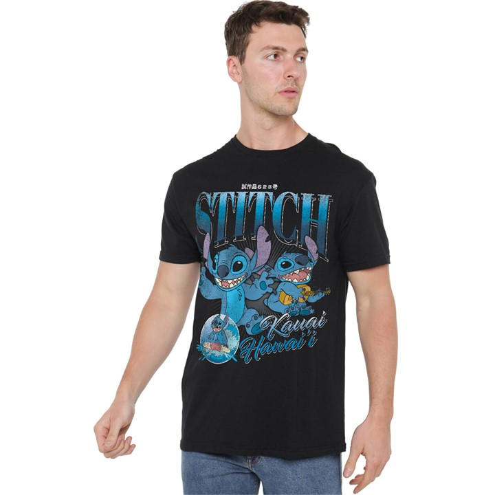Disney Men's Black Lilo And Stitch Homage T-Shirt in Size 3XL, Sports Direct