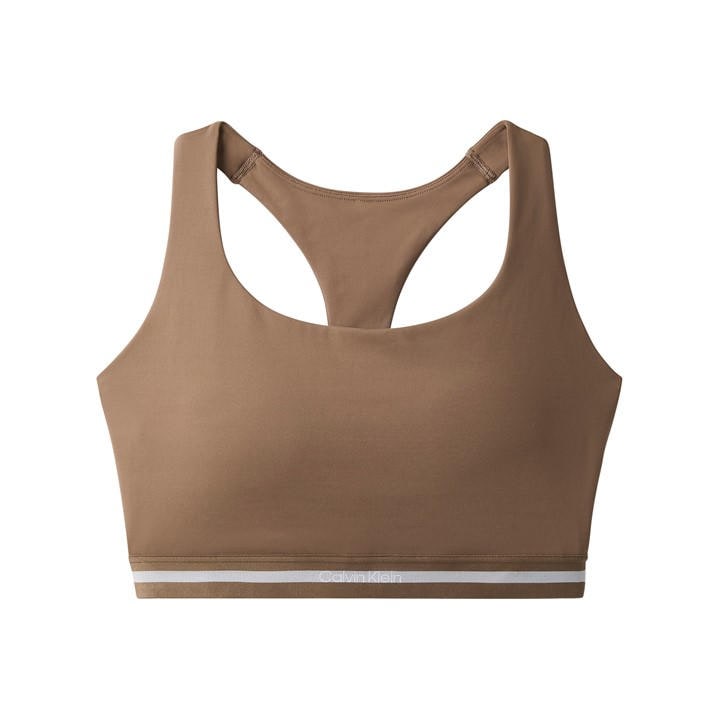 Calvin Klein Women's Brown Non Wired Medium Impact Sports Bra in Size 12, Sports Direct