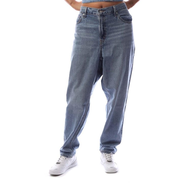 Levis Women's Blue Plus Mom Straight Leg Jeans in Size 25 L32, Sports Direct