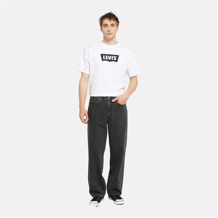 Levis Men's Black Baggy Wide Leg Jeans in Size 36 R, Sports Direct