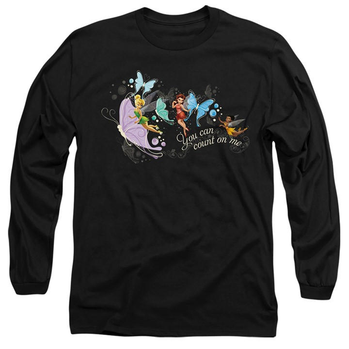 Disney Men's Black Fairies You Can Count On Me Tinker Bell Rosetta T in Size M, Sports Direct